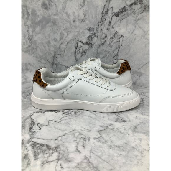 Official Program Size 9.5 White/Leopard Print STW-30 Leather Sneakers C1-3 - Picture 6 of 10